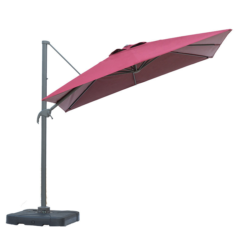 Factory Direct Sale Low Price Automatic Cantilever Square Umbrella Bistro Market Parasol Umbrella Full Set Patio Umbrellas