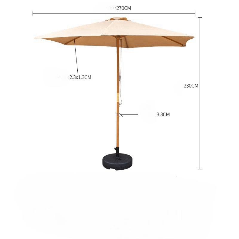 High Quality Outdoor All-Weather Rectangular Umbrella Patio Furniture Uv-Protection Garden Teak Umbrella