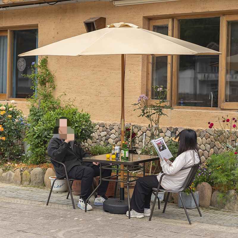 High Quality Outdoor All-Weather Rectangular Umbrella Patio Furniture Uv-Protection Garden Teak Umbrella