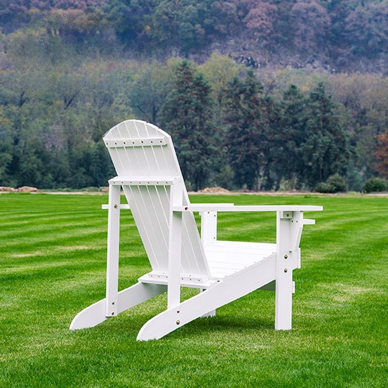 High Quality Weather Resistant Plastic Folding Patio Lawn Chair White HDPE Adirondack Chair With Cup Holder