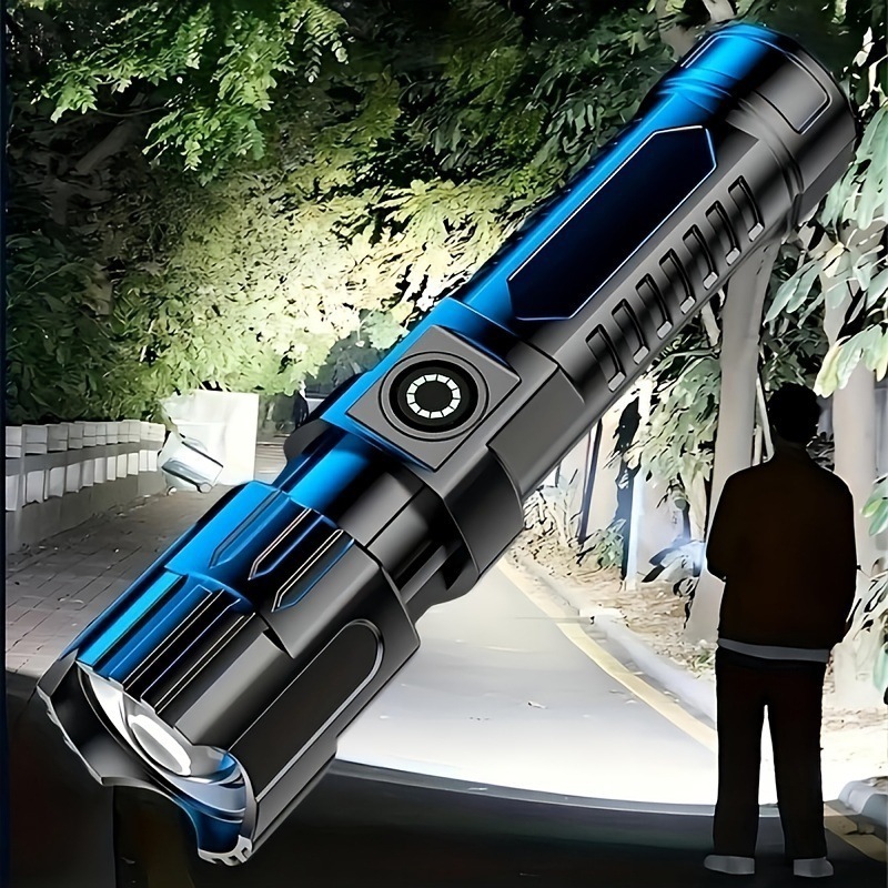 Hot Sale Telescopic Zoom Flashlight Telephoto Light Charging Power Display Led Multifunction Flashlight Outdoor Camping Torches