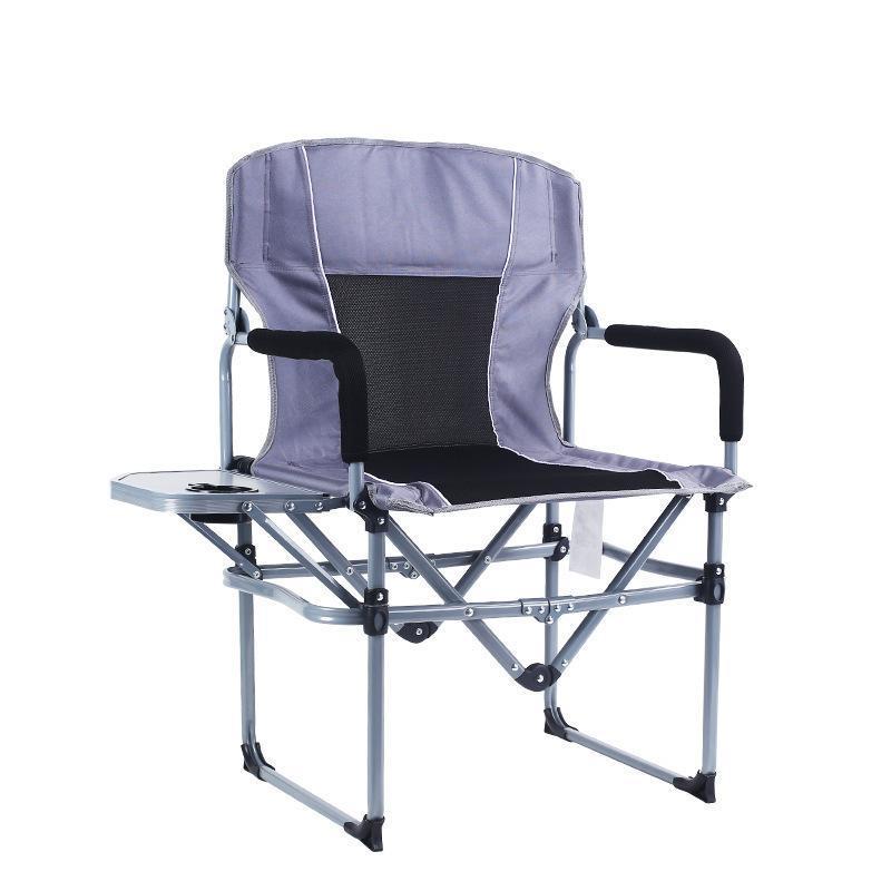 Outdoor Heavy Duty Directors Chairs Fishing Beach Picnic Foldable Chair Folding Portable Mesh Back Side Aluminum Camping Chair