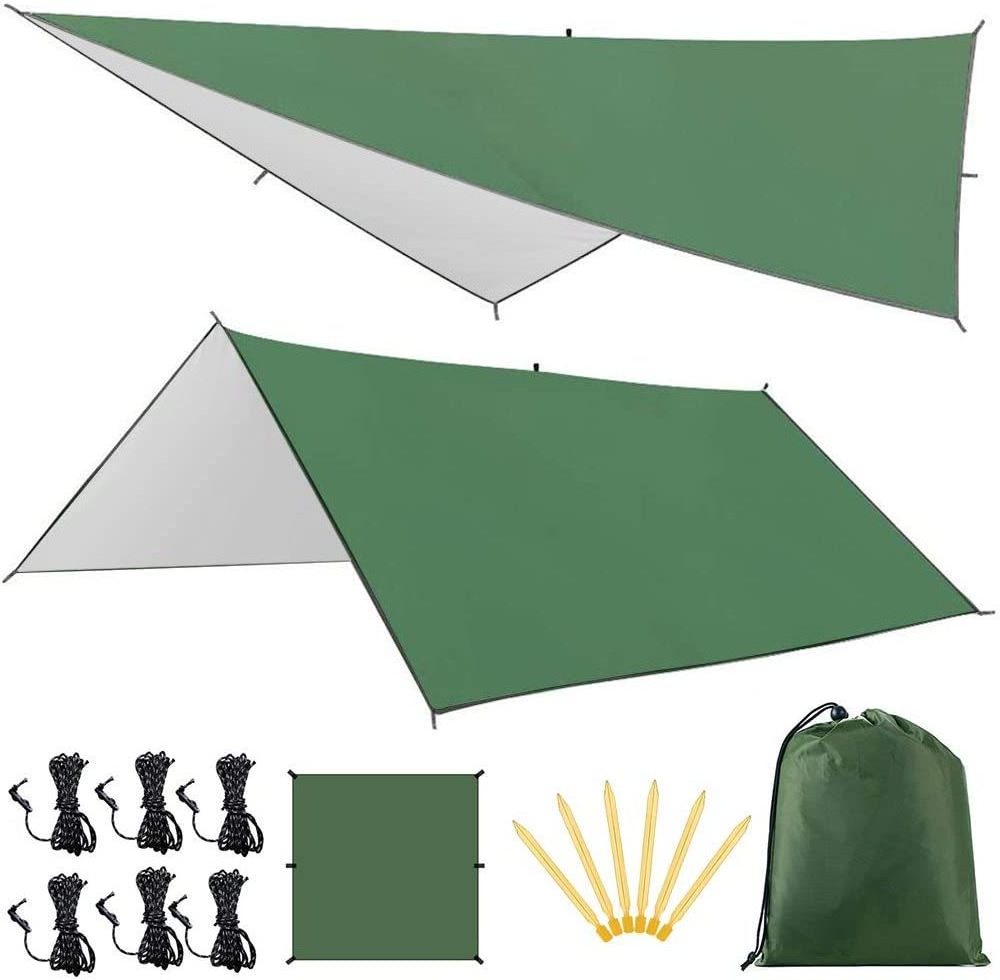 Wholesale Backpacking Camping Shelter Hiking Outdoor SunShade Canopy Tent Hammock Rain Fly Waterproof Tent Anti-UV Camping Tarp