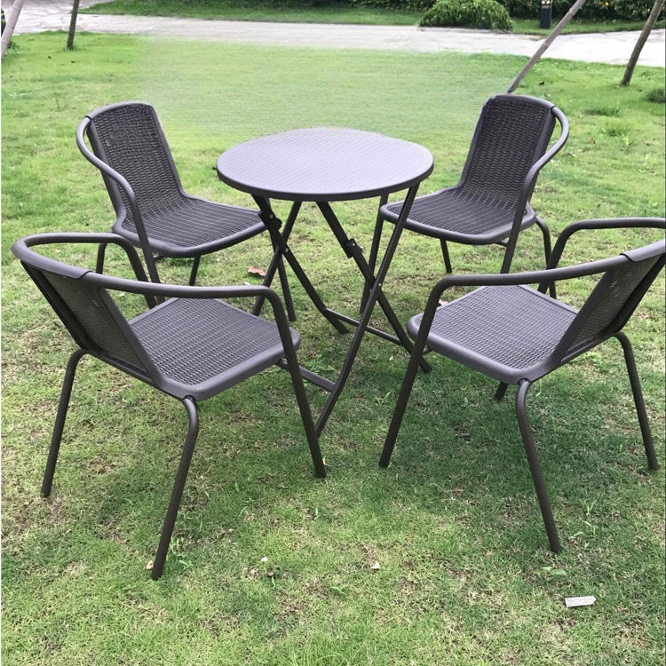 Wholesale Outdoor High Quality Table And Chair Set Garden Bistro Indoor PE Rattan Patio Furniture Folding Table And Chair Set