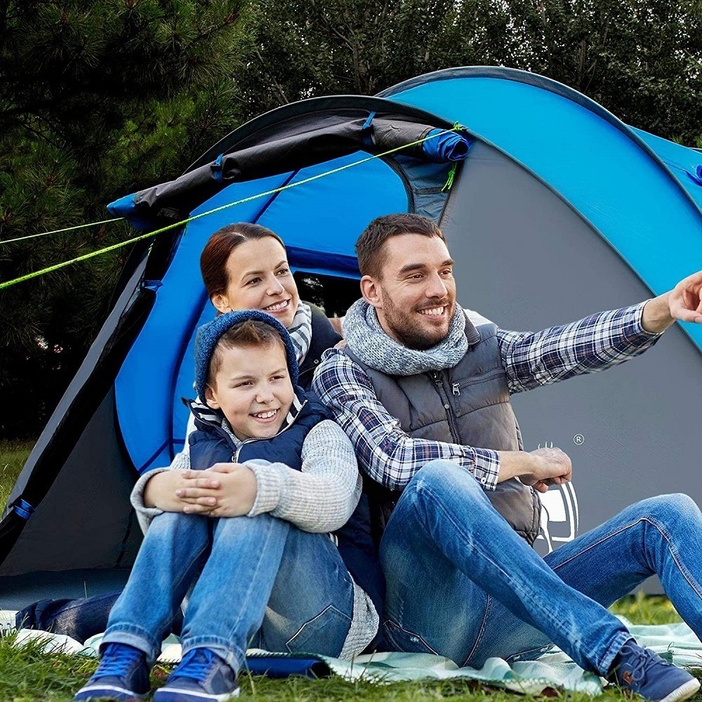 Pop Up Camping Tents 4~5 Person Fully Automatic Speed Open Tent With Mosquito Net Sun Shelter Beach Hiking Outdoor Pop Up Tents