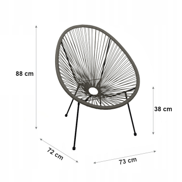 Outdoor Furniture 3pcs Garden Bistro Acapulco Egg String Chair And Table Kit Rattan Wicker Papasan 1 Patio Table 2 Chair Sets