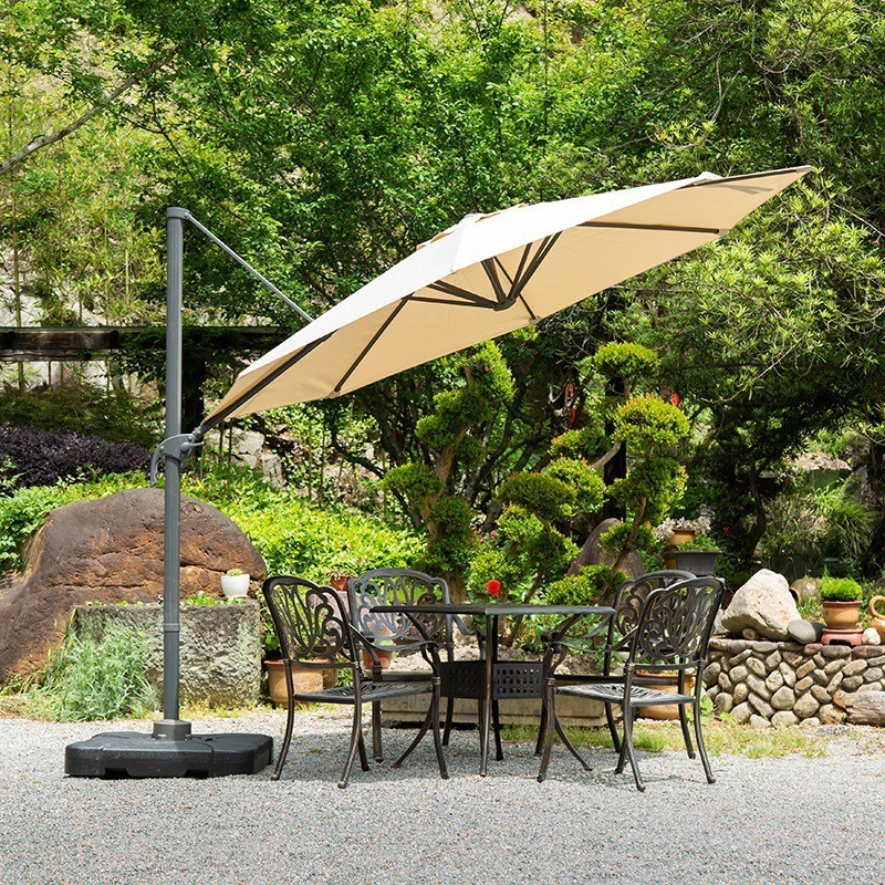 Wholesale Multifunction Umbrella Rain Shelter Waterproof Aluminum Pole Villa Side Stand Park Picnic Sunshade Umbrella With Base