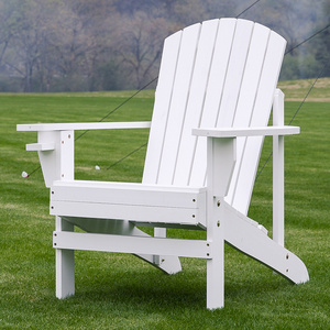 High Quality Weather Resistant Plastic Folding Patio Lawn Chair White HDPE Adirondack Chair With Cup Holder