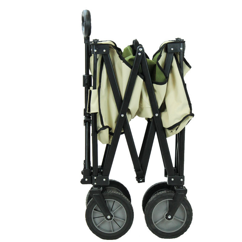 Outdoor Foldable Wagon Quad-Fold Camping Portable Grocery Multifunctional Folding Trolley With Adjustable Handle