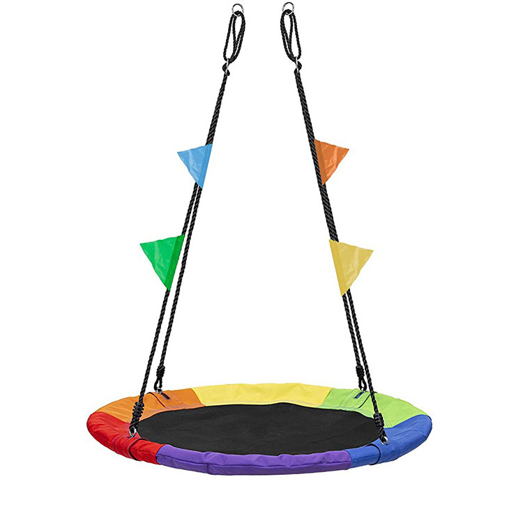 Wholesale Low Price Colorful Tree Swing Curved Board Children Adults Round Mat Flying Saucer Swing