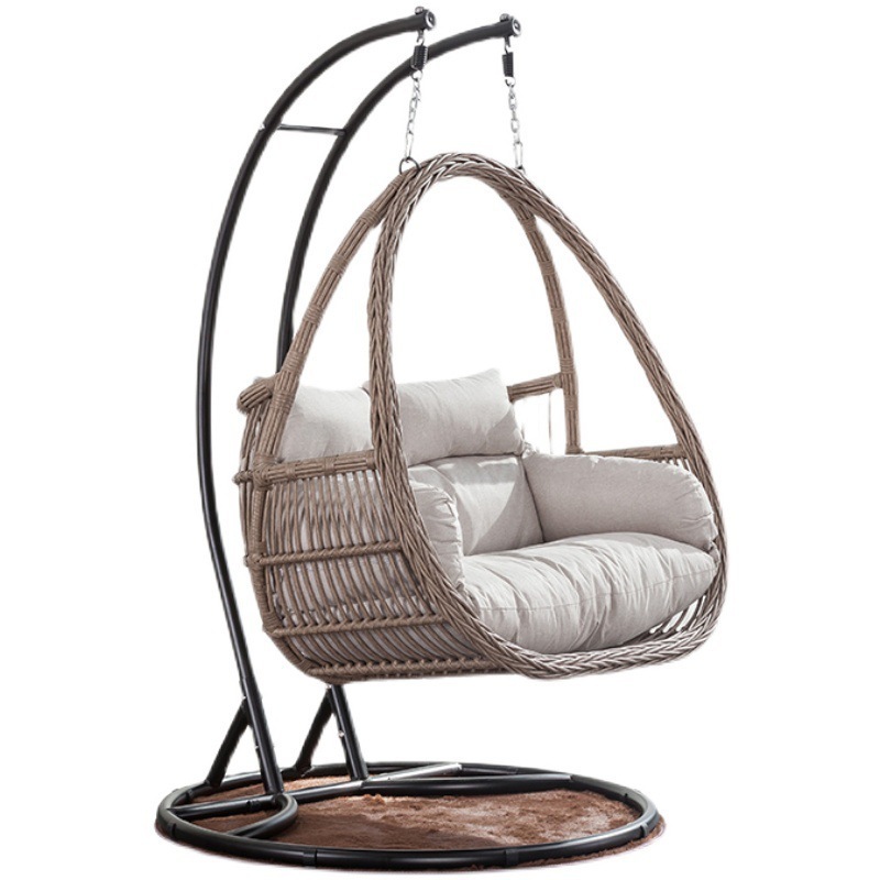 High Quality Patio Swings Outdoor Hanging Basket Leisure Balcony Hammock Garden Furniture PE Rattan Egg Swing Seat Chairs