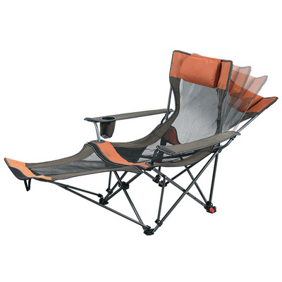 Outdoor Customizable Camping Dining Folding Recliner Sitting and Lying Dual-Use Portable Beach Chair Adjustable Fishing Chair