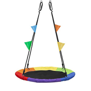 Factory Price Kids Tree Swing Custom Color Round Outdoor Plastic Deluxe Swing Seat Indoor Children Adult Oxford Cloth Tree Swing