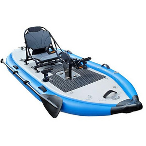 Customized 11 Feet Inflatable Fishing Kayak For Sale Surfing All Drop Stitch Foot Drive Pedal Kayak Sup Inflatable Pedal Board