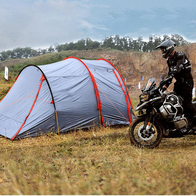 Customized Motorcycle Shelter Camping Hiking Tent Double Layers Outdoor Bike Cover Camper Waterproof Motorcycle Storage Shelter