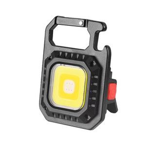 New COB Mini Keychain Light Holder Work Light With Magnet Beer Open Repair Flashlight