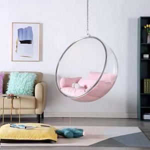 High Quality Modern Outdoor Terrace Furniture Swing Acrylic Basket Floor Stand Type Bubble Garden Egg Ball Swing Chair