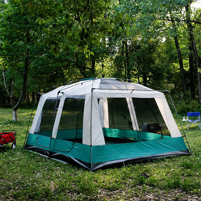 10 Persons Camping Tents Uv Protection Automatic Luxury Family Two Room And One Hall Waterproof Tenda Camping Outdoor Tent