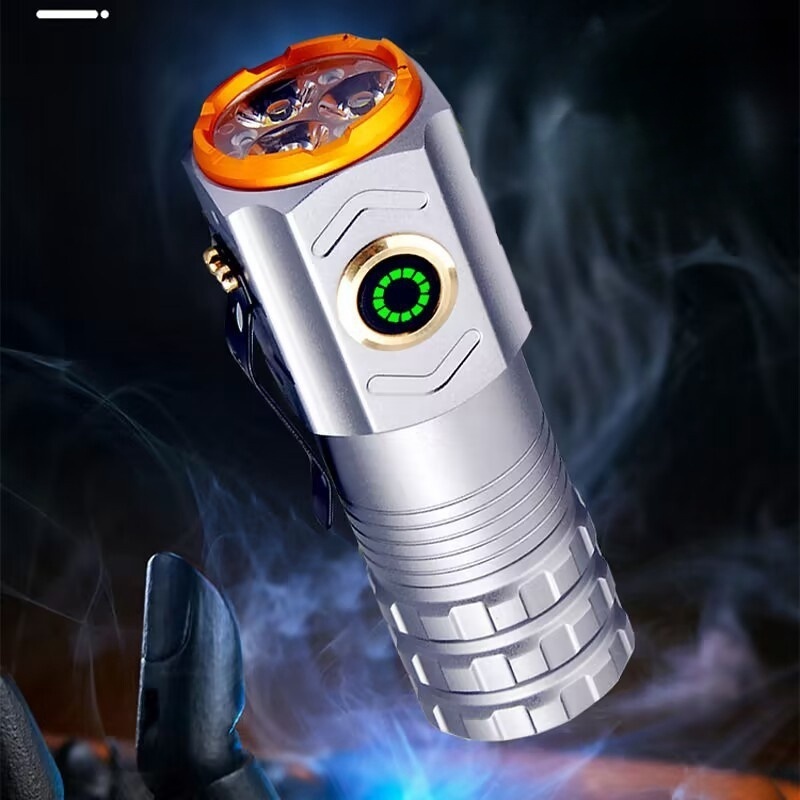 New Mini LED Torch Strong Light Flashlight Pocket Mini Portable Multifunction LED Torch Rechargeable Flashlights With Magnetism