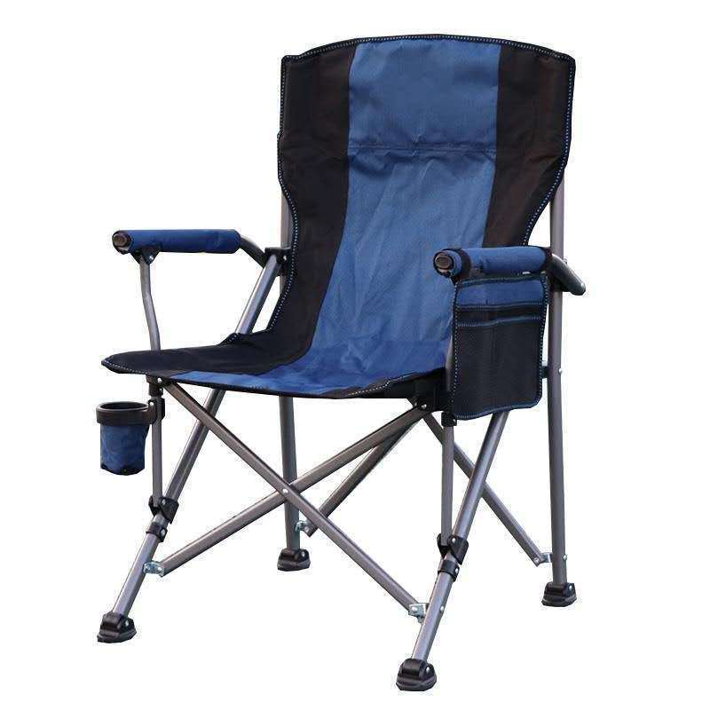 Factory Price Outdoor Folding Beach Chair Portable Armrests Backrest Camping Hiking Fishing Beach Chairs With Cup Holder Pocket