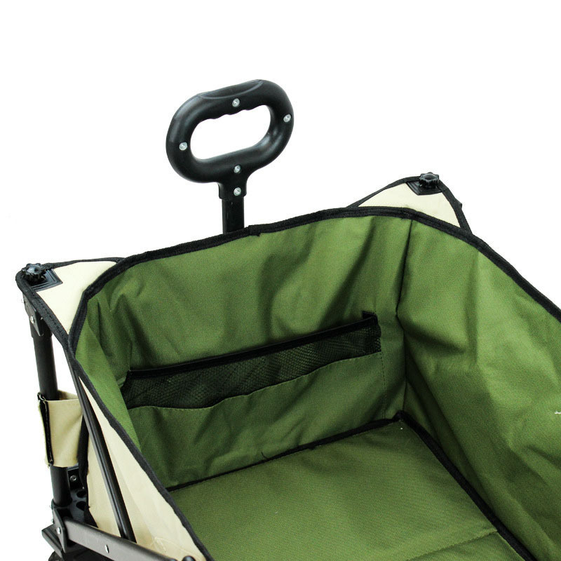 Outdoor Foldable Wagon Quad-Fold Camping Portable Grocery Multifunctional Folding Trolley With Adjustable Handle