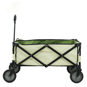 Outdoor Foldable Wagon Quad-Fold Camping Portable Grocery Multifunctional Folding Trolley With Adjustable Handle