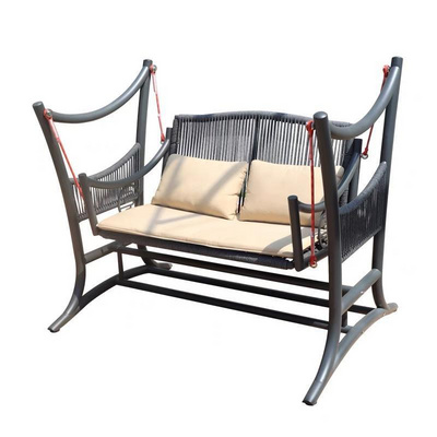 Wholesale Hanging Lounge Chair Cushioned Outdoor Furniture Garden Patio Bench 3 Seater Steel Swing Chair