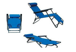 Wholesale Quality Beach Chaise Outdoor Garden Foldable Luxury Waterproof Lazy Chair Folding Camping Lounge Chair With Pillow