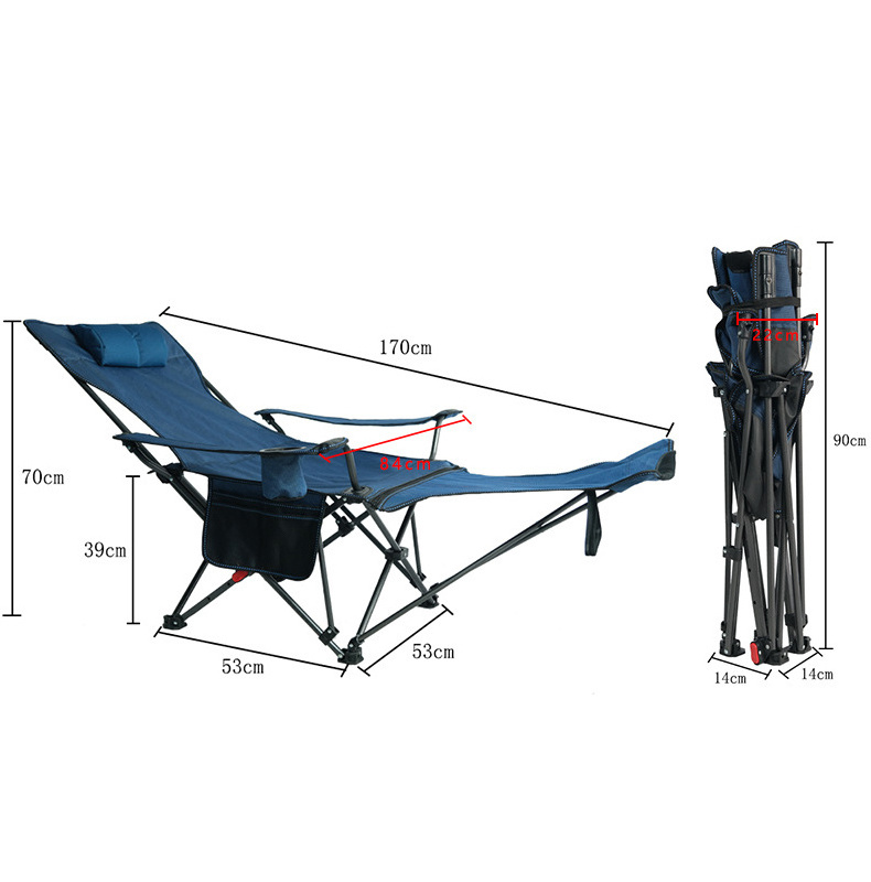 Outdoor Customizable Camping Dining Folding Recliner Sitting and Lying Dual-Use Portable Beach Chair Adjustable Fishing Chair