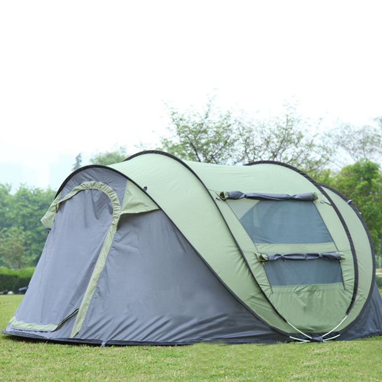 Pop Up Camping Tents 4~5 Person Fully Automatic Speed Open Tent With Mosquito Net Sun Shelter Beach Hiking Outdoor Pop Up Tents