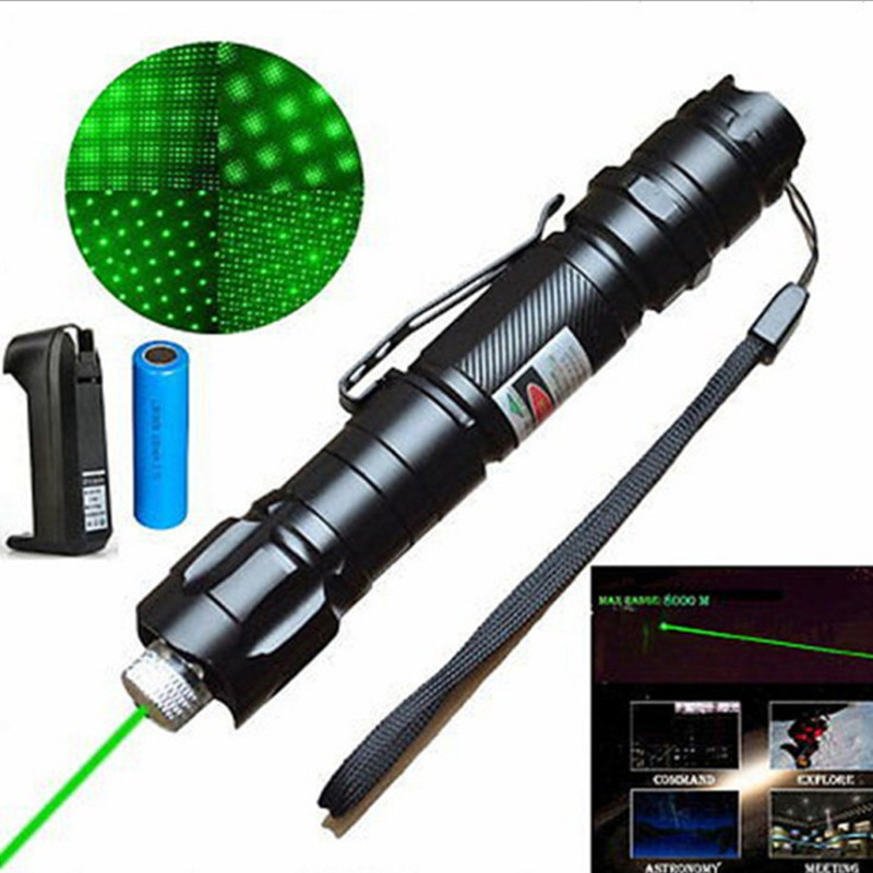 With Pen Clip Green Light Full Star Laser Flashlight Green Light Large Range Green Laser Light Bare Pen Outdoor Laser Flashlight