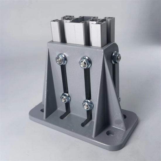 T slot 2020 3030 4040 4545 series floor mount base plate 4 Slotted Hole U Post Carbon Steel Post foor mount base