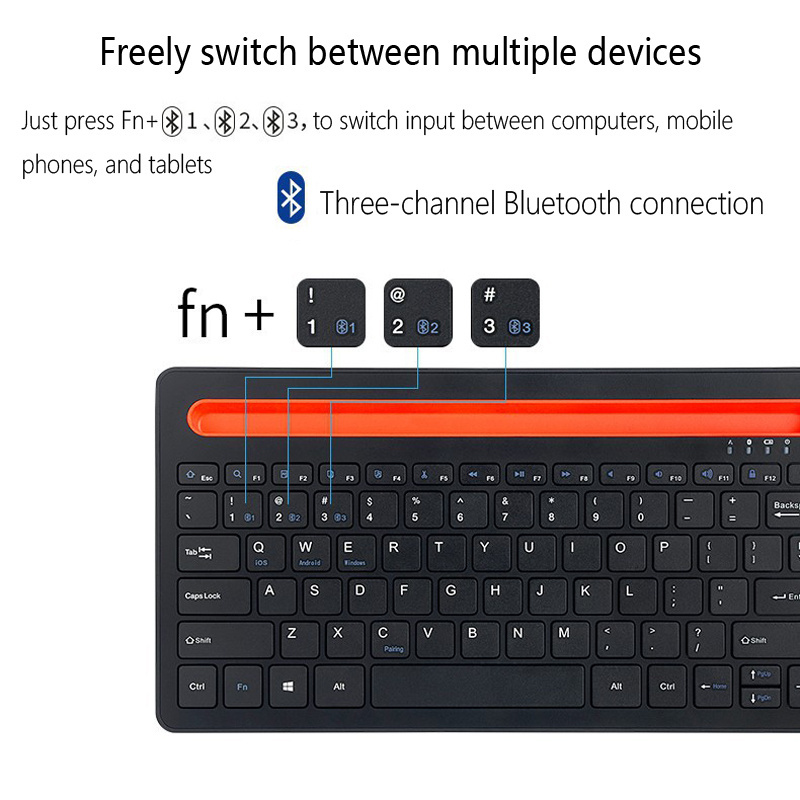 Custom Wireless Bluetooth three modes multi-device connection Mobile Phone Tablet Computer Keyboard