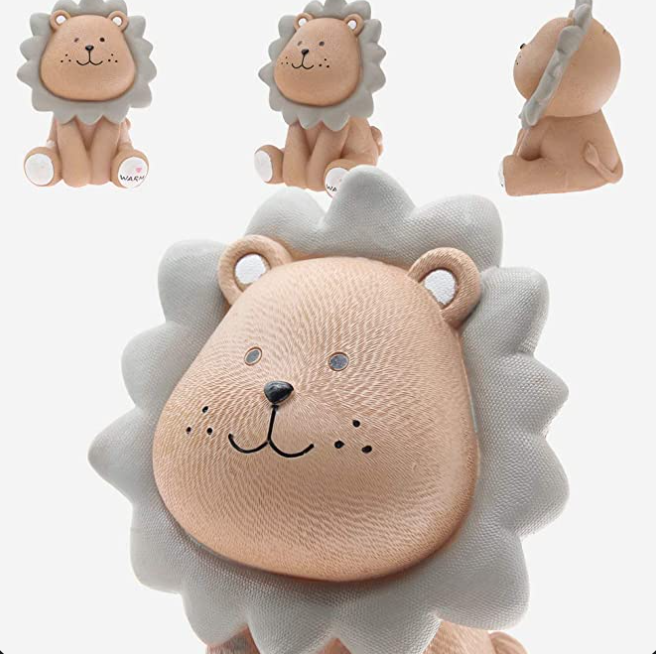 Resin Kids Cute Lion Piggy Bank Home Decor