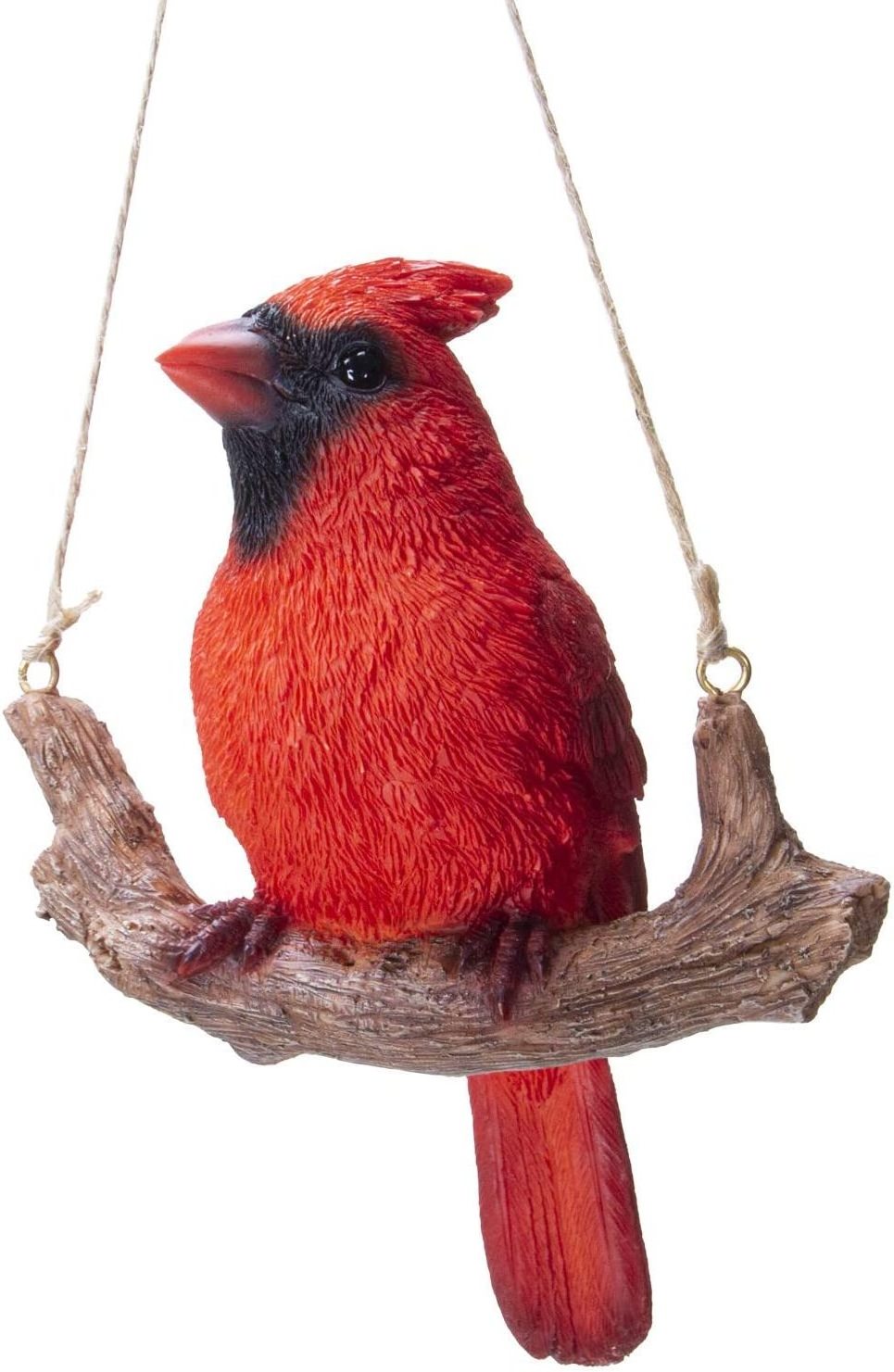 Hanging Red Cardinal Bird Resin Figurine Sculpture