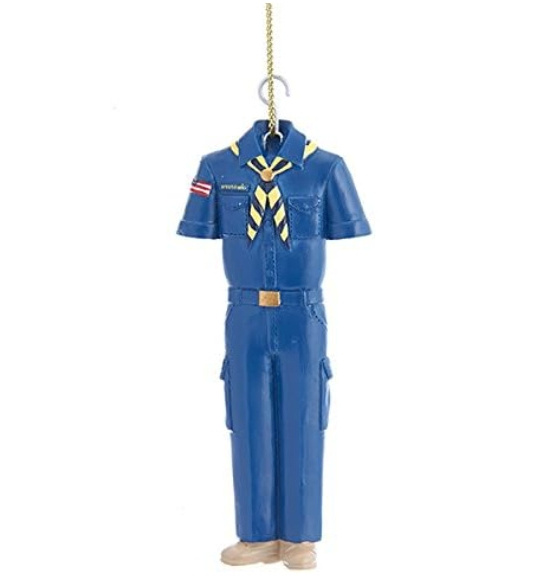 Personalized resin hanging Cub Scout uniform Christmas ornaments