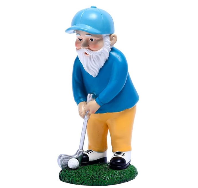 Resin Golf Gnome Garden statue Outdoor lawn patio decoration