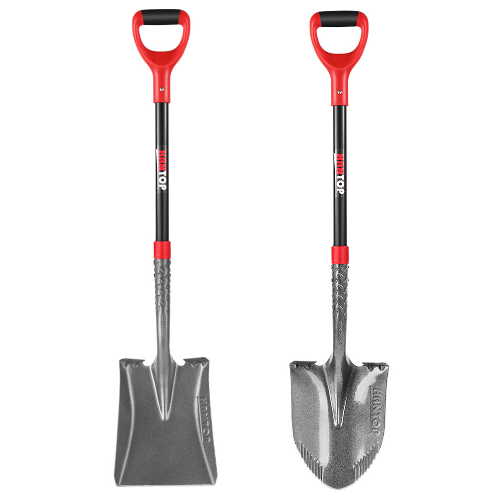 Hantop high quality construction shovel  landscape garden shovel spade with fiberglass handle