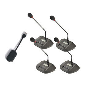 Four channel gooseneck wireless conference microphone system for small and medium-sized conference rooms