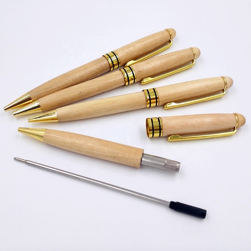 Gel Pen Kits with Box Promotion Gift Cheap Custom Logo Metal and Wooden Ballpoint Pen, Wood OEM Office & School Pen Woodturning