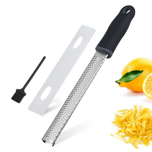 Small MOQ kitchen tools stainless steel manual lemon zester long handle vegetable cheese grater