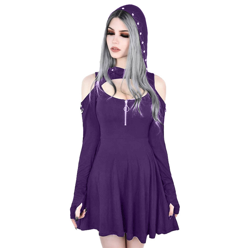 Wholesale Clothing Dress Spring Gothic Clothing Hoodie Dress For Women