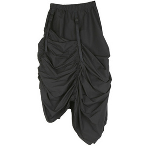 Wholesale Custom Dark Series Good Quality Adjustable Irregular Asymmetrical Black Color Long Pleated Goth Skirt