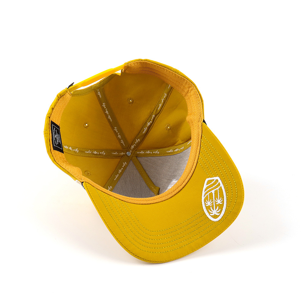 OEM High Quality Yellow Foam Baseball Cap Hats Custom Embroidery Logo Rope 5 Panel Baseball Cap For Men And Women