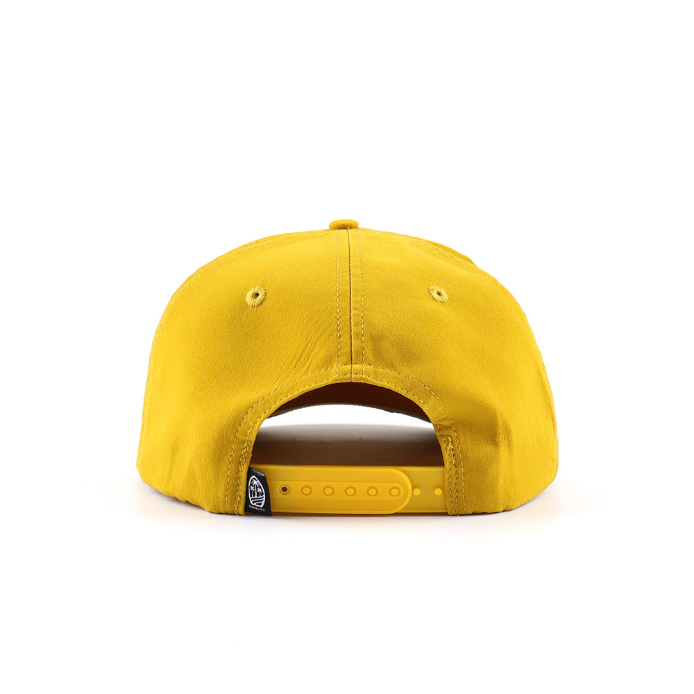 OEM High Quality Yellow Foam Baseball Cap Hats Custom Embroidery Logo Rope 5 Panel Baseball Cap For Men And Women