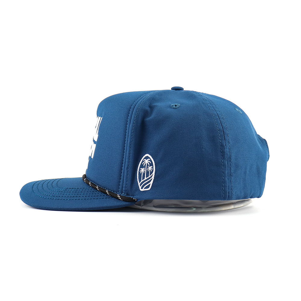 OEM Custom High Quality 5 Panel Foam Front Polyester Baseball Cap,Embroidery Logo waterproof rope baseball hat gorras