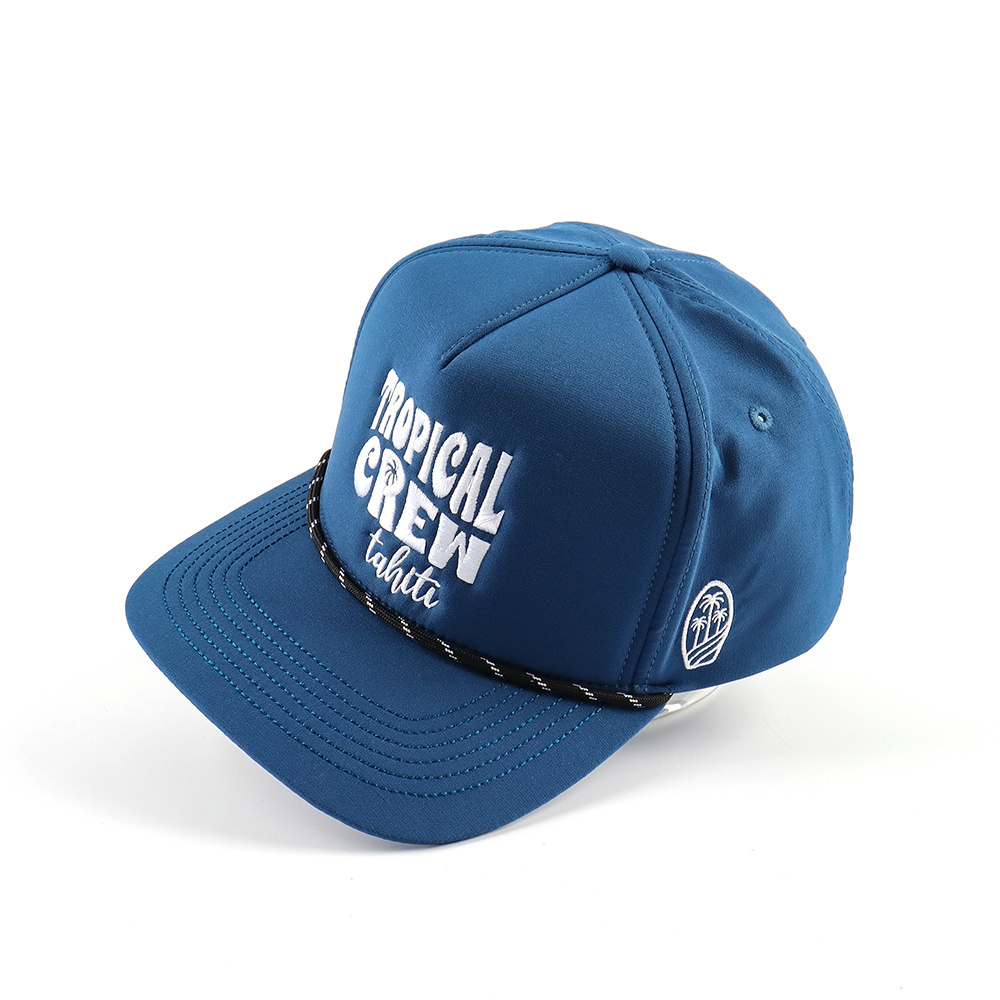 OEM Custom High Quality 5 Panel Foam Front Polyester Baseball Cap,Embroidery Logo waterproof rope baseball hat gorras