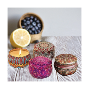 Candle Tin Multi Luxury Scented Soy Wax Small Round Bougie Candles With Flower Natural Soy Wax Candle