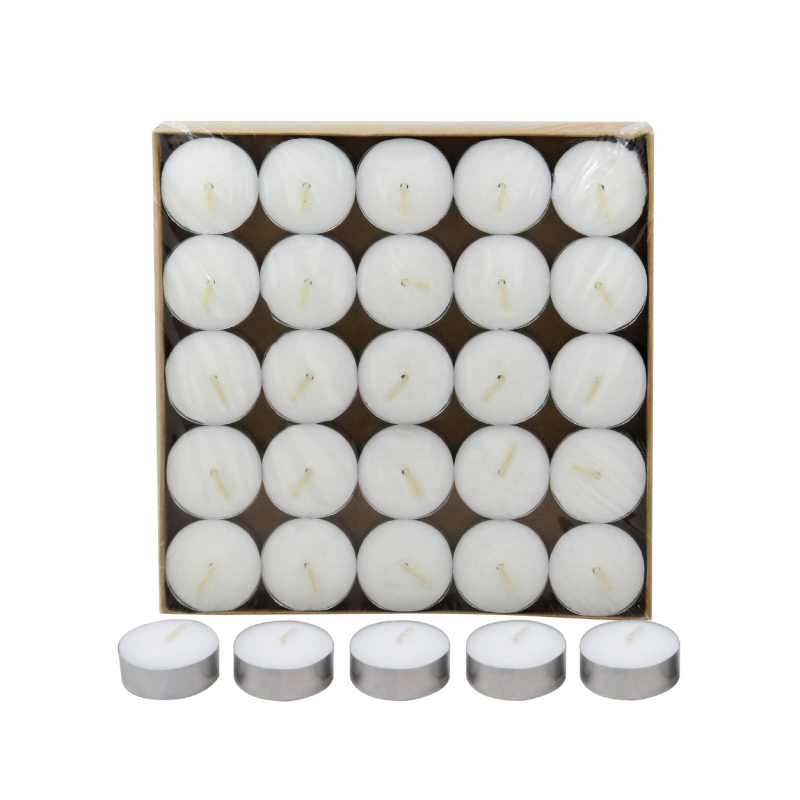 Factory Direct Selling Paraffin Wax 8 Hours Burning Unscented Tea Lights 16pcs White Tealight Candles For Birthday Gift