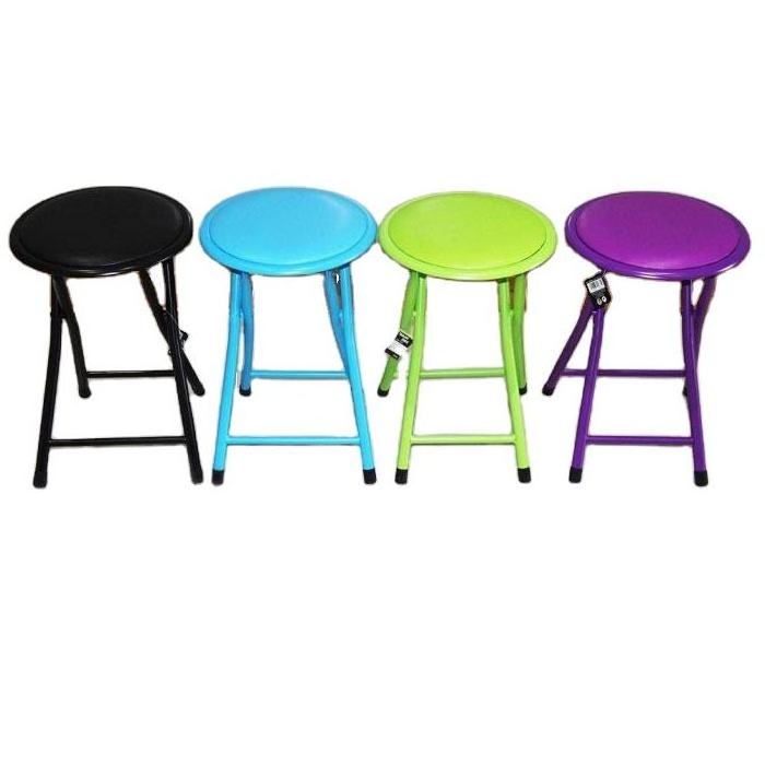 Outdoor Pvc Collapsible Round Stool Portable Ottoman Felek Sgabello Padded Foldable Home Stolek Taburete Cadeira